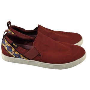Teva Voya Canyon To Canyon Canvas Red Rust Slip On Shoes Women’s Size 10